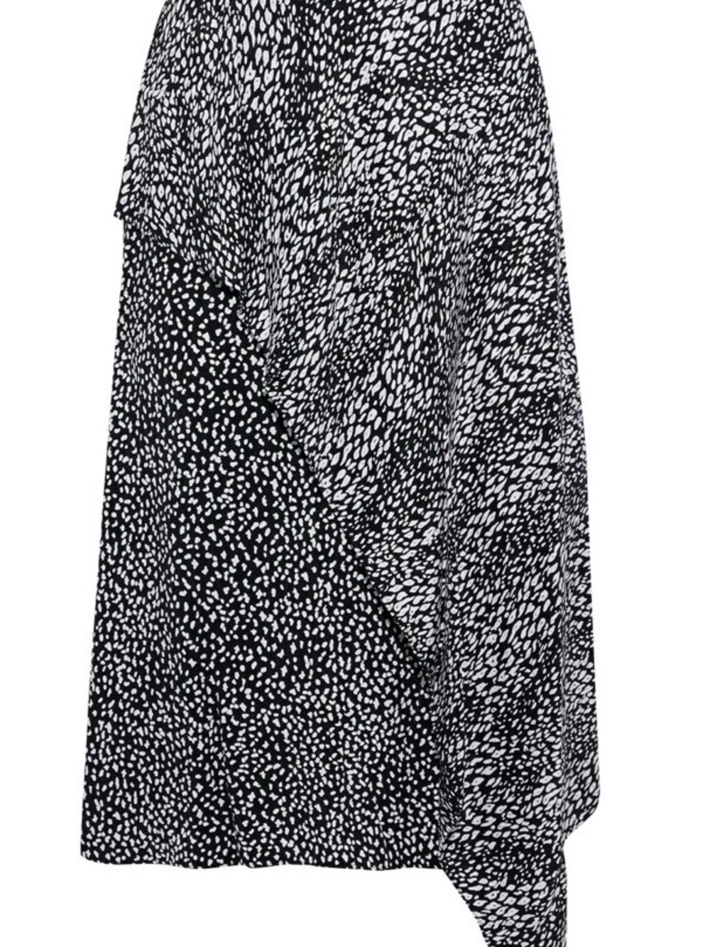 Alice + Olivia Black and White Abstract Dot Midi Skirt